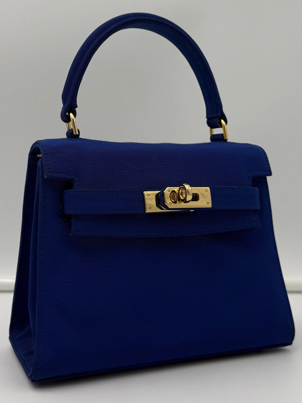 🇮🇹COLOMBO 1937 MILANO • MINI 18 Crossbody Bag in Blue Silk • Made in ITALY